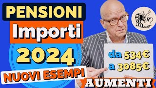 ❇️ PENSIONI GENNAIO 👉 NUOVI CALCOLI AUMENTI 2024 ❗️ESEMPI IMPORTI AUMENTATI CIFRE ESATTE 👌 [upl. by Alyce]