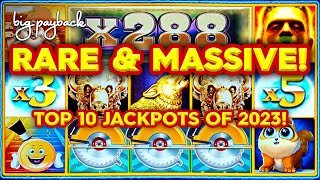 RARE amp MASSIVE Top 10 MOST EXCITING Slot Jackpots 2023  THIS IS WHY WE WATCH [upl. by Ezri]