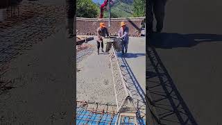 Concrete pitched roof construction process Good tools and machinery can increase work efficiency [upl. by Heather]