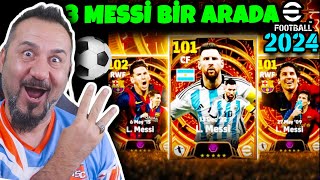 eFootball 2024 PES 2024 3 MESSİ BİRDEN TOP AÇILIMI  eFootball 2024 PAKET AÇILIMI [upl. by Kcirrad]