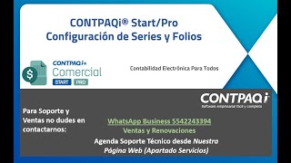 Configuracion de series y folios en CONTPAQi Comercial Start  Pro [upl. by Lohrman]