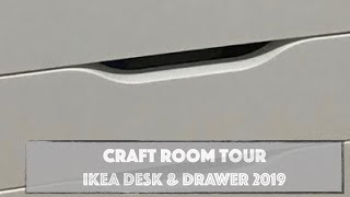 Ikea Craft Room Desk amp Drawer Tour 2019  Craft Storage Organisation and Supplies within Easy Reach [upl. by Karlan]