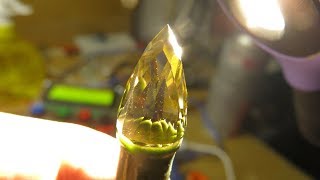 DIY Faceting Part 16  Cutting a briolette out of smoky quartz and a strange problem [upl. by Ianahs]