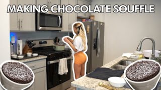 Making a chocolate souffle dessert [upl. by Zap]