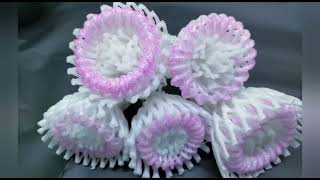 Apple cover flower making Fruit foam net wrapper reuse ideas [upl. by Nelly]