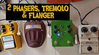 Ibanez FL9 Flanger vs Danelectro Cool Cat Tremolo vs Keeley Phaser vs DOD Phasor FX20 [upl. by Kaye]