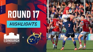 Edinburgh v Munster  Instant Highlights  Round 17  URC 202324 [upl. by Margy]