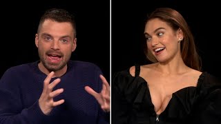 Pam and Tommys Sebastian Stan and Lily James on Spinning Flaming Batons  POPSUGAR Video [upl. by Alaaj]