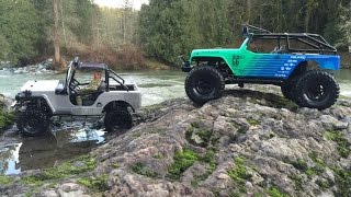 Gmade Sawback  Axial Jeep Rubicon G6  Snoqualmie River Run [upl. by Bryna]