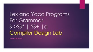 Lex and Yacc Programs For Example Grammar  Compiler Design Lab [upl. by Epul]