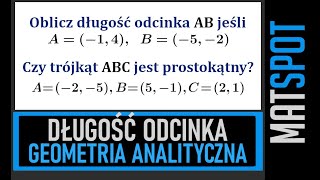 Długość odcinka  geometria analityczna [upl. by Hui]