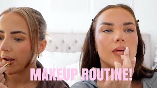 VALENTINES GRWU  GLOWY EVERYDAY MAKEUP ROUTINE  Immie and Kirra [upl. by Tilla]