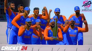 SKY 🔥INDIA LIFT THE T20 WORLD CUP 2024 IN CRICKET 24 [upl. by Heintz]