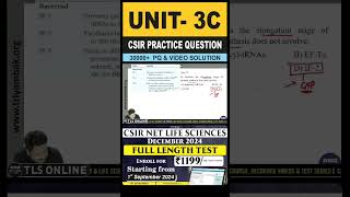 CSIR Practice Question  Unit 3 Fundamental Processes  Topic C Protein synthesis and processing [upl. by Olwen]