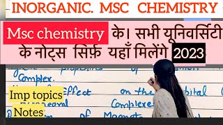 2023 Inorganic chemistry important topics  MSc 1st semester  MSc chemistry notes mscnotes [upl. by Sand634]