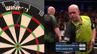 TWO NINEDARTERS IN ONE DAY  MICHAEL VAN GERWEN NAILS THE NINE  2024 Hungarian Darts Trophy [upl. by Orton]