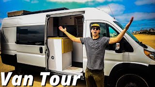 VAN TOUR  Hidden Shower Happijac Bed Lift 600 Amp hour Battery Bank and more [upl. by Hooker]