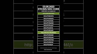 STB EMU MAC CODE DAİLY LİST 03052023 WWWTVAPPAPKCOM [upl. by Mill]