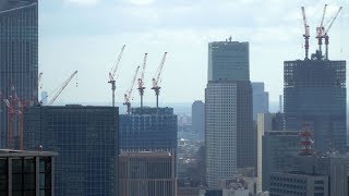 ホテルオークラ東京本館建替計画と東京ワールドゲート虎ノ門トラストタワーと虎ノ門ヒルズビジネスタワーの建設状況（2018年7月29日） [upl. by Ahsenauj272]