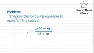 Step by Step Maths Transposition of Formulas [upl. by Sirotek257]