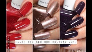 Swatches  Essie Gel Couture Holiday 2017 Collection  Rikkis Nails [upl. by Georgina]