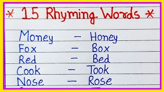 15 Rhyming Words  rhyming words in english  rhyming words list  what are rhyming words [upl. by Joab]