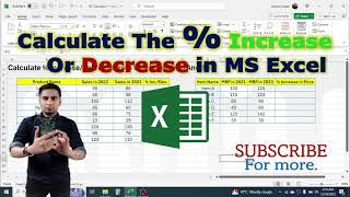 How to Calculate  Increase or Decrease in Excel [upl. by Leibrag]