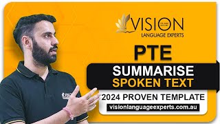 2024 PTE SUMMARISE SPOKEN TEXT TEMPLATE  2024 PTE TIPS amp TRICKS  VISION LANGUAGE EXPERTS [upl. by Puto]