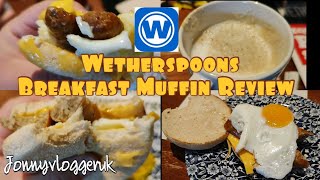 Muffin breakfast review at Wetherspoons breakfast food foodreview [upl. by Svensen]