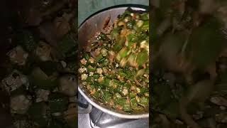 bendakaya fry food cooking [upl. by Enelram]