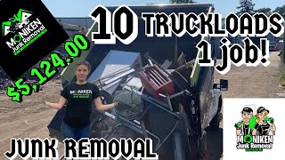 MONIKEN Junk Removal Hauling 10 Truckloads of Junk in One Job [upl. by Subir]