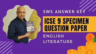 Detailed Answer key to ICSE 9th class English Literature Specimen Paper 2024  SWS  T S Sudhir [upl. by Ttenaej484]