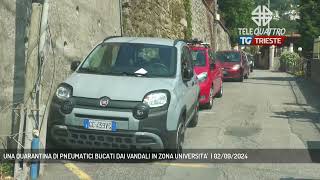 UNA QUARANTINA DI PNEUMATICI BUCATI DAI VANDALI IN ZONA UNIVERSITA  02092024 [upl. by Shere461]