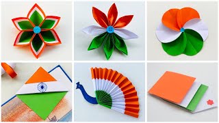 7 Easy Tricolor Paper Crafts  DIY Craft Ideas for Independence Day  Tricolor Paper Craft Ideas [upl. by Gloria]