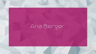 Ana Berger  appearance [upl. by Scot]