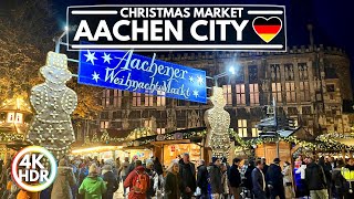 🇩🇪 Aachen Germany Christmas Market Walk 2022✨4KHDR Walking Tour [upl. by Salkcin]