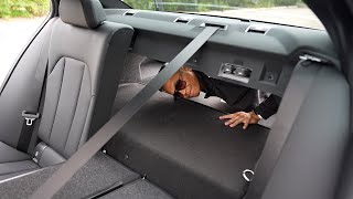 How to Put Down BMW Back Seats  More Trunk Space [upl. by Inalaek407]