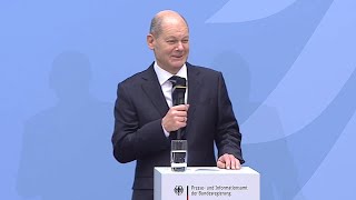 09122021  Olaf Scholz amp Steffen Seibert  Amtsübergabe an Steffen Hebestreit im BPA [upl. by Ennaisoj]