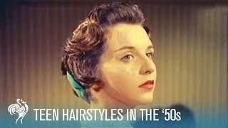 Teenage Hairstyles of the 50s Techniques amp Accessories 1956  British Pathé [upl. by Hyacinth]