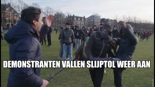 Relschoppers vallen Slijptol aan op demonstratie Museumplein [upl. by Mcginnis386]