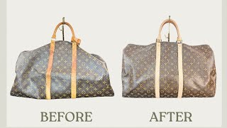 LV Duffel Vachetta Leather Repair  Replacement [upl. by Elorak]