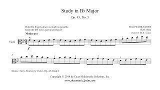 Wohlfahrt  Study in B flat Major Op 45 No 5  Viola [upl. by Eiral762]