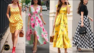 Milan Summer Street Style Italian Outfits Fashion Floral amp Polka Dot Summer Maxi Dresses Outfit idea [upl. by Oijile]