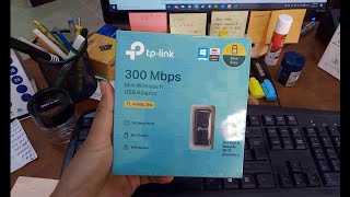 Tplink TLWN823N 300Mbps Mini Wireless N USB Adapter unboxing review how to [upl. by Ymmor]