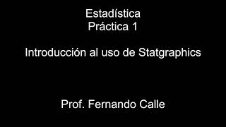 Práctica 1 Introducción a Statgraphics [upl. by Anehsak]