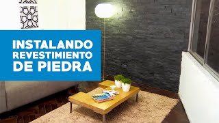 ¿Cómo instalar revestimiento de piedra en el interior [upl. by Latta]