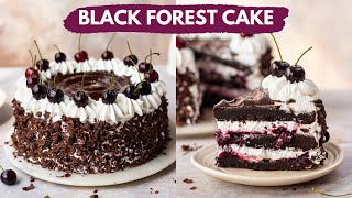 Black Forest Cake Recipe  Bakery Style Eggless Black Forest Cake at home  Easy Recipe [upl. by Antin799]