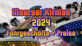 Moerser Kirmes 2024  Fahrgeschäfte  Preise [upl. by Johny]