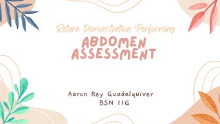 ABDOMEN ASSESSMENT  DDC [upl. by Parrisch]