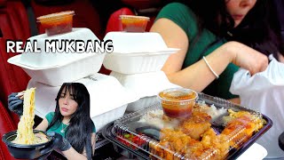 Real Mukbang AMAZING Fired Chicken Japanese Ramen Crispy Sides Sweet amp Spicy Shrimp No Talking [upl. by Fernyak278]